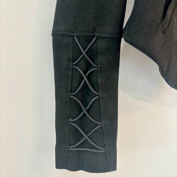 Free People Suede Lace Up Black Blazer - Picture 4 of 5